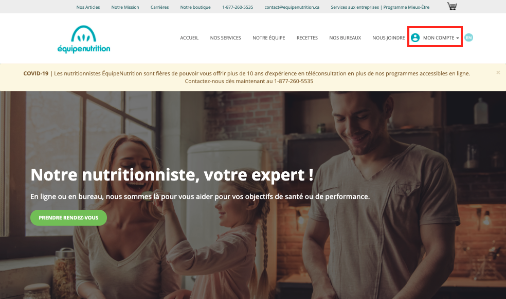 Site web equipenutrition.ca