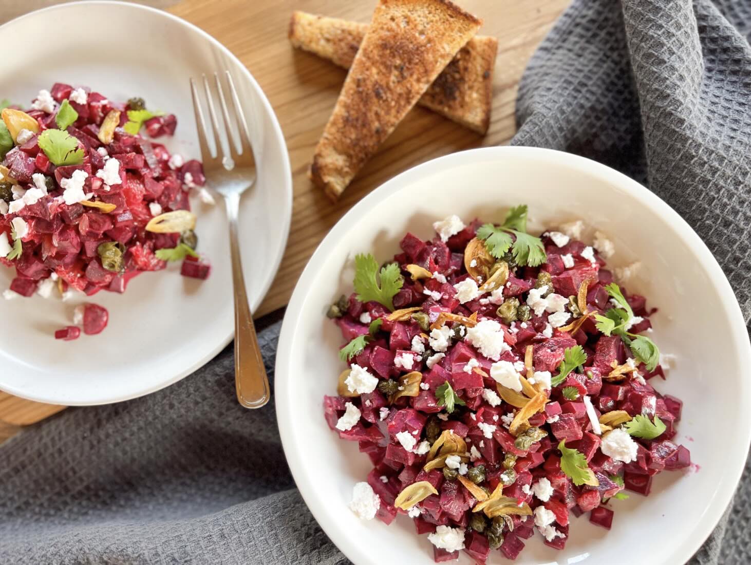 Tartare de betteraves et pamplemousse 