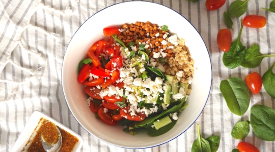 salade repas vide-frigo style grecque