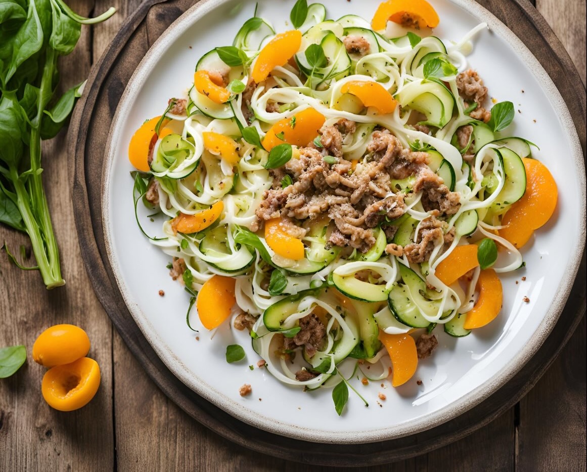 Salade de légumes en spirales