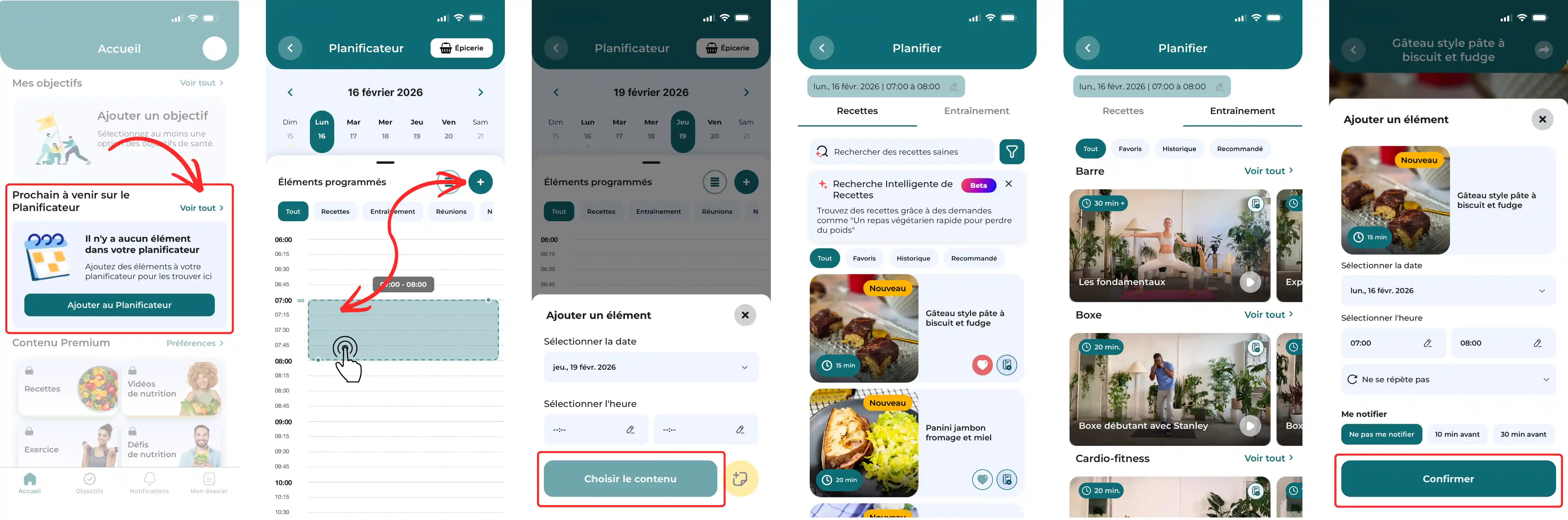 3.11 Comment ajouter une recette ou un entraînement au planificateur bien-être ?
