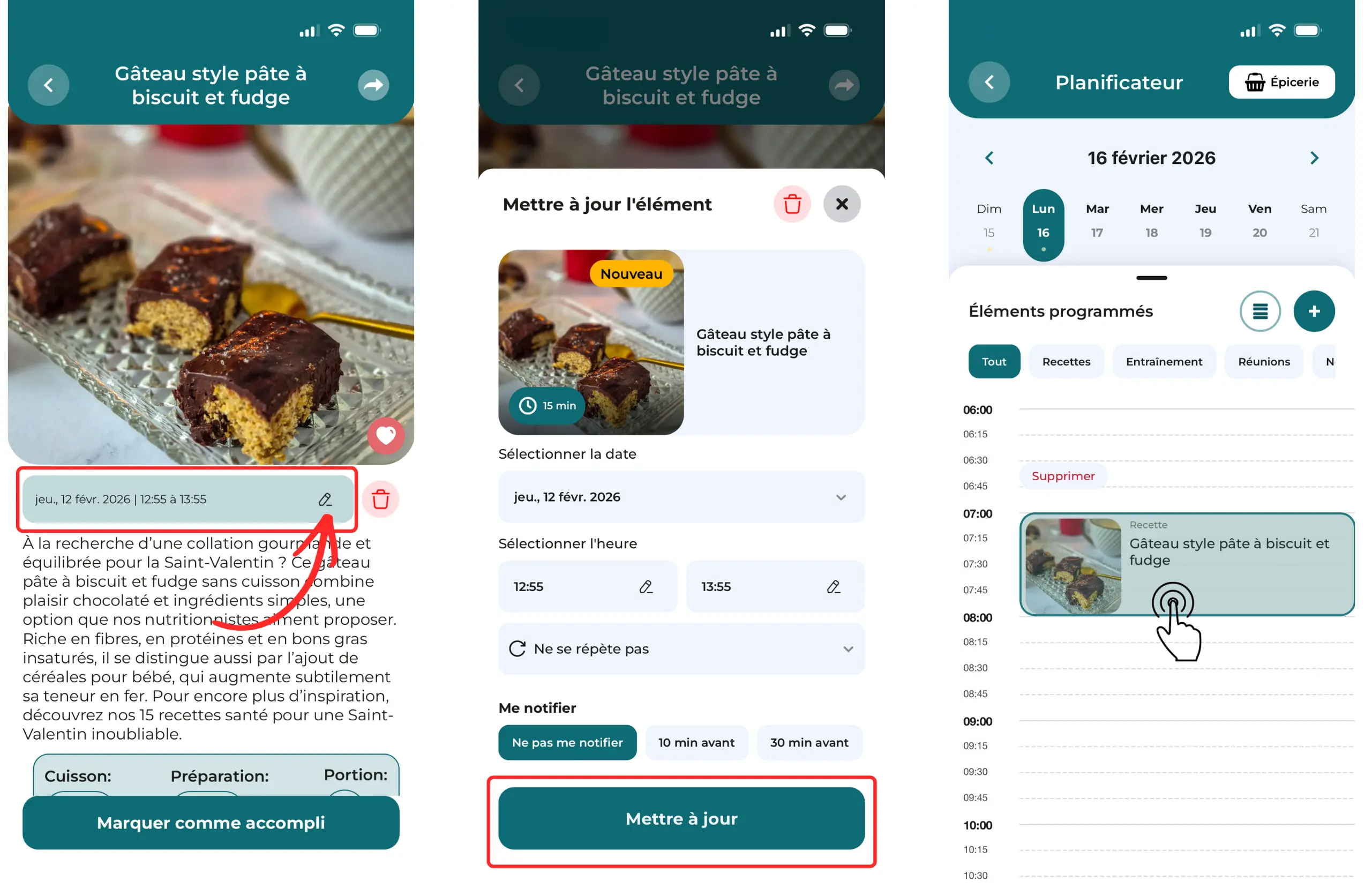 3.13 Comment modifier un élément de mon planificateur ?