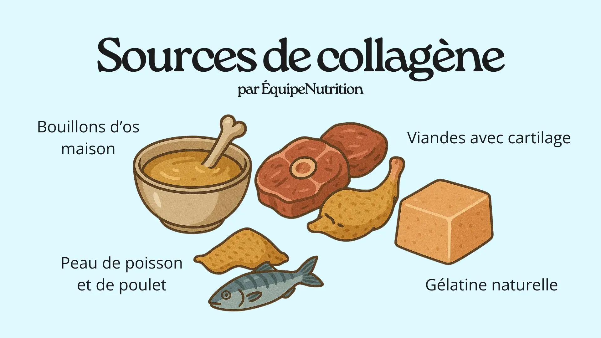 Sources naturelles de collagène par ÉquipeNutrition