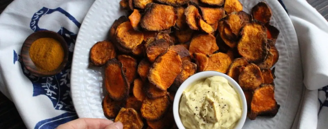 patates douces grillées avec sauce