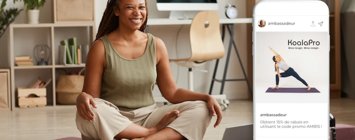 woman doing yoga enjoying the koalapro app