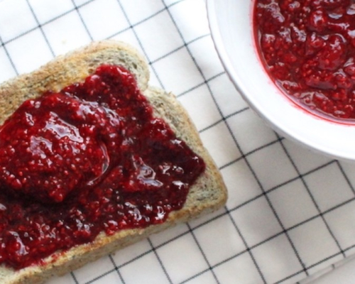 Confiture framboises et chia sans cuisson