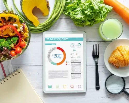 Tablette avec application qui calcule les calories