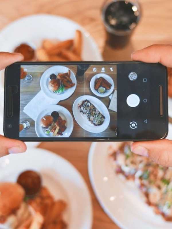 technologie, application, photo de repas
