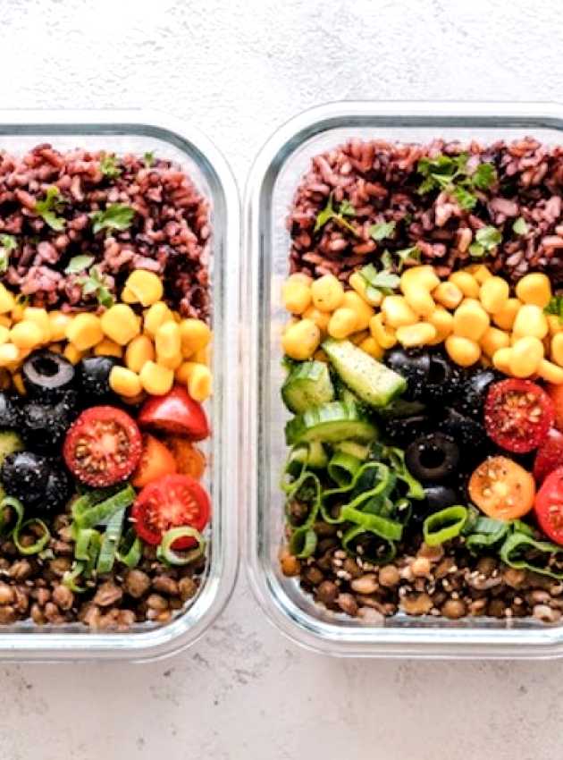 meal prep, repas préparés d'avance, repas dans un plat