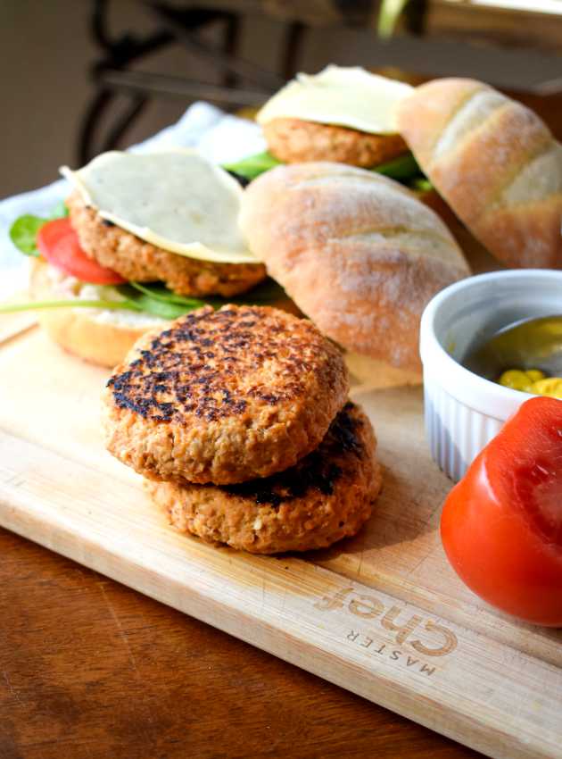 Boulette à burger moitié végé