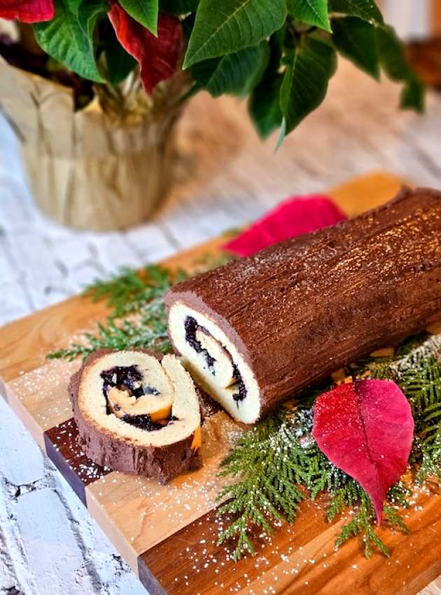 Bûche de Noël faible en FODMAP Low-FODMAP Yule Log