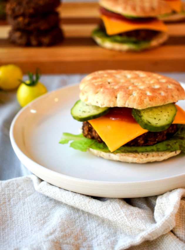 Black Bean and Mushroom Veggie Burger