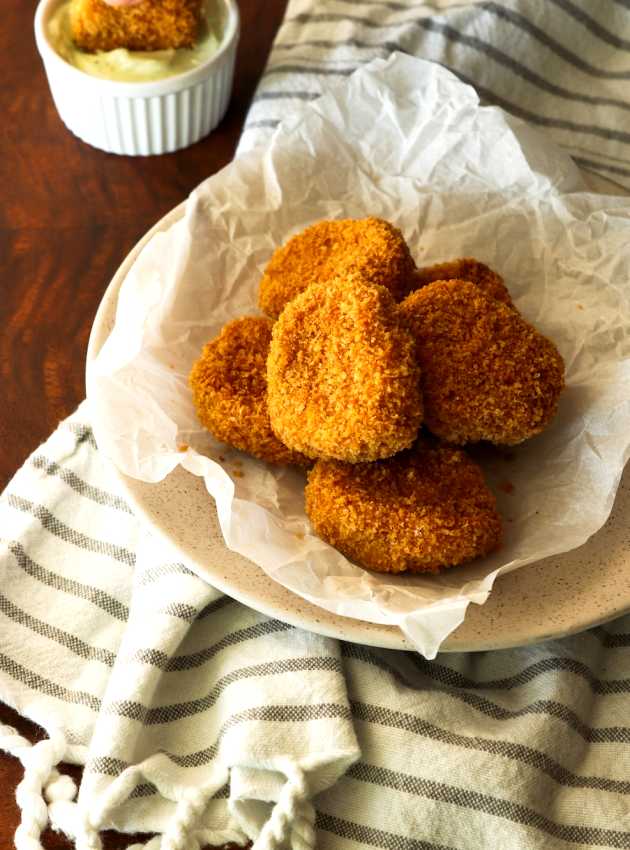 Croquettes de poulet à moitié végé