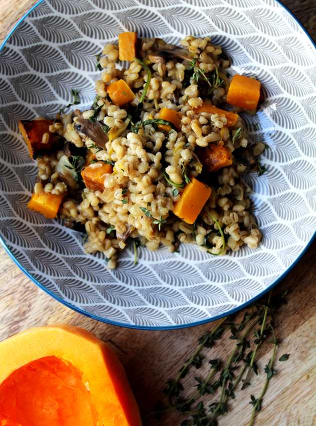 Risotto à l'orge et à la courge musquée