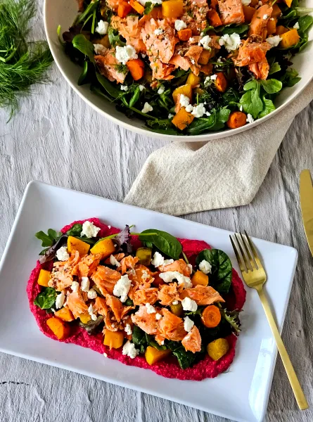 Salade de betteraves et de saumon ÉquipeNutrition Salmon and Beet Power Salad TeamNutrition