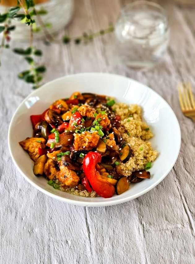 Tofu général tao réduit en sucre