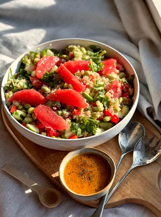 Quinoa Salad with Grapefruit and Edamame TeamNutrition - Salade quinoa pamplemousse edamame ÉquipeNutrition