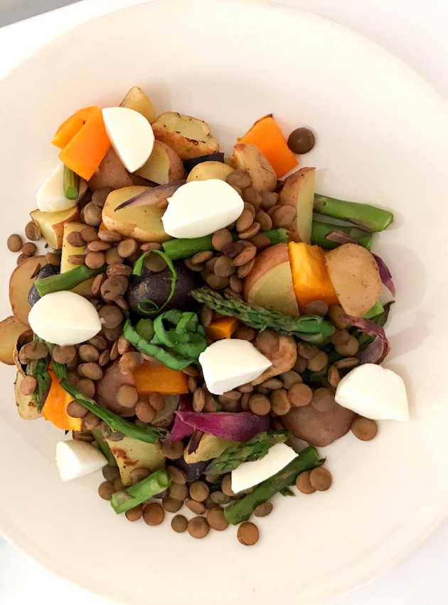 Salade de lentilles et d'asperges