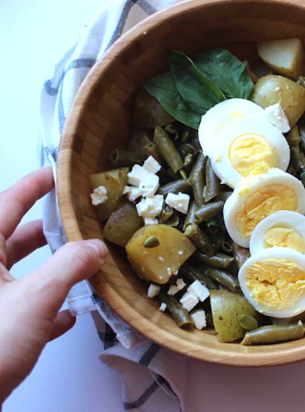 Salade de pommes de terre grelots et fèves vertes