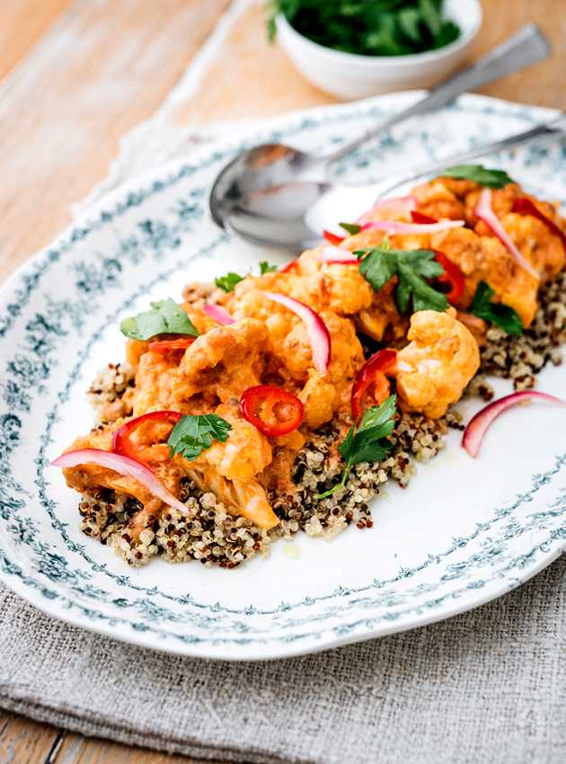 Chou-fleur crémeux, quinoa et bolognaise végane