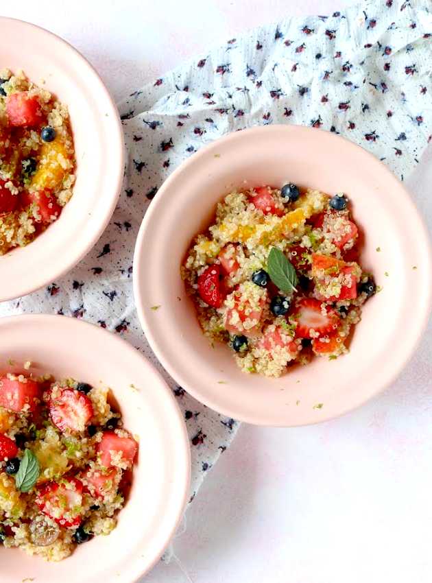 Salade de fruits et quinoa à la lime