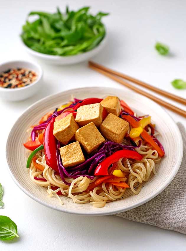 Saute tofu asiatique - Tofu asian stir fry